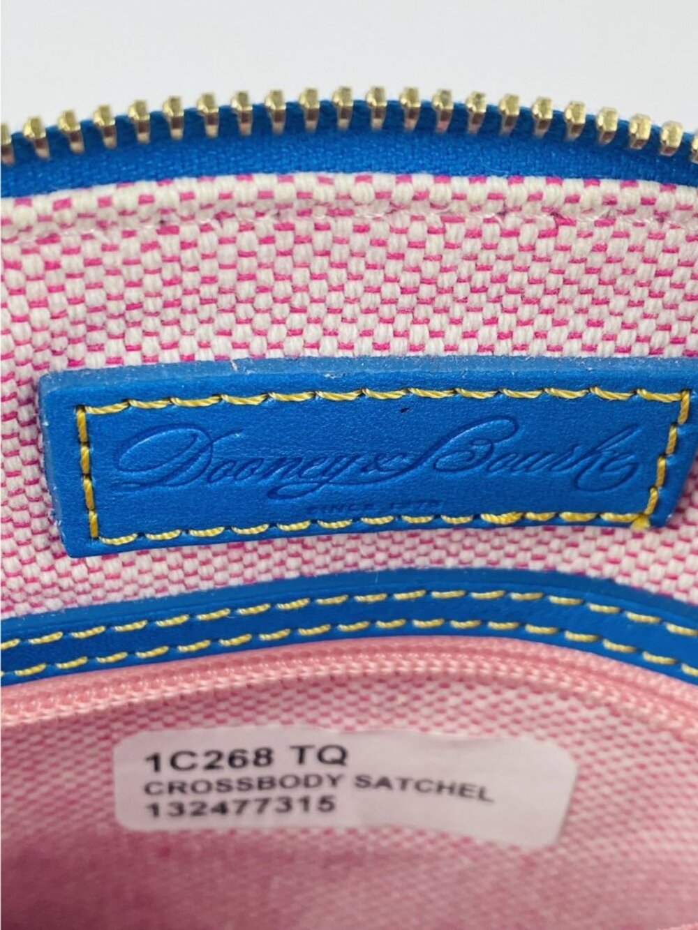 Dooney & Bourke Turquoise Croco Embossed Leather Small/Med Satchel Gold Hardware - Picture 13 of 16